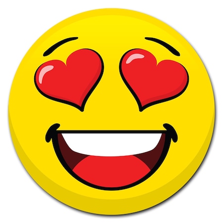 Signmission Emoji Heart Eyes Circle Corrugated Plastic Sign C-36-CIR-Emoji Heart Eyes